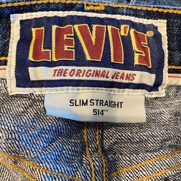 Levi’s 514 34/30 Men’s Blue Denim Slim Straight Cotton Jeans - Picture 8 of 11